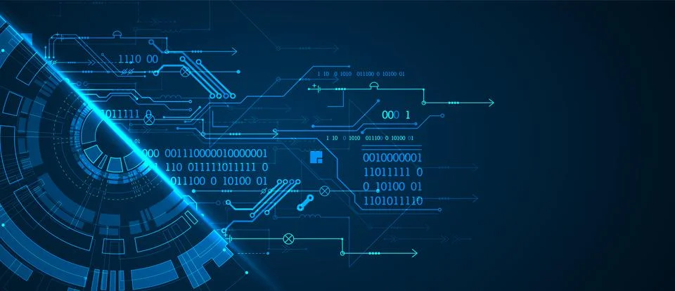 Abstract half-circle technology circuit board. Communication concept. Stock Illustration