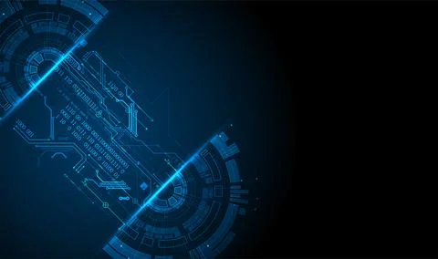 Abstract half-circle technology circuit board. Communication concept. 스톡 일러스트