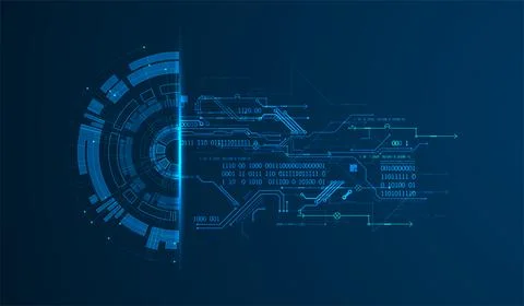 Abstract half-circle technology circuit board. Communication concept. Stock Illustration