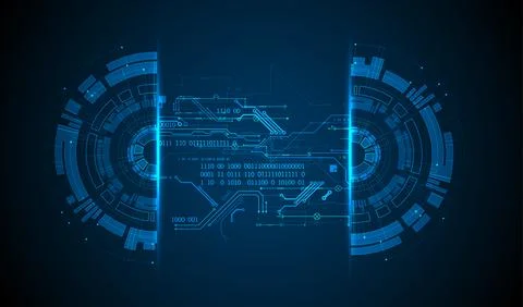 Abstract half-circle technology circuit board. Communication concept. イラスト素材