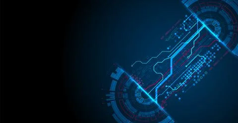 Abstract half-circle technology circuit board. Communication concept. Stock Illustration