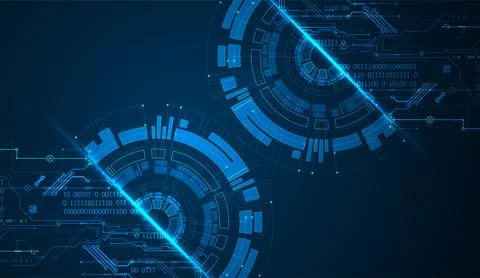 Abstract half-circle technology circuit board. Communication concept. Stock Illustration
