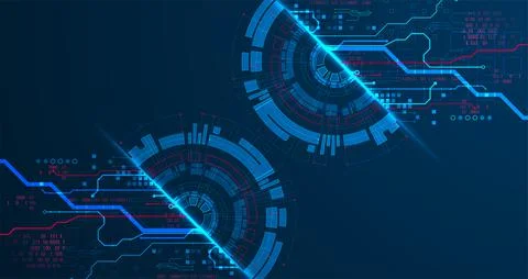 Abstract half-circle technology circuit board. Communication concept. Stock Illustration
