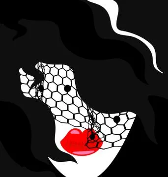 Abstract half face Stock Illustration