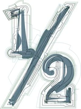 Abstract half sign Stock Illustration