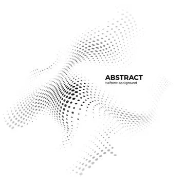 Abstract halftone background with dynamic waves. Halftone design element. War Stock Illustration