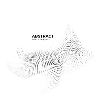 Abstract halftone background with dynamic waves. Dots template. Twisted line  Stock Illustration