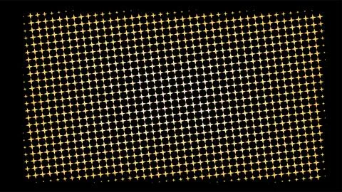 Abstract halftone background with glowing yellow and orange dots on a dark .. Illustrazione stock