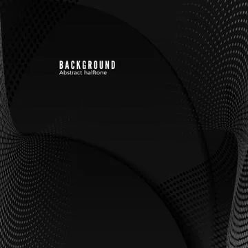 Abstract Halftone Background. Halftone Element on Blakc Backdrop. Modern Geom Stock Illustration