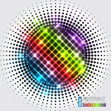 Abstract halftone background with rainbow cross Stock Illustration