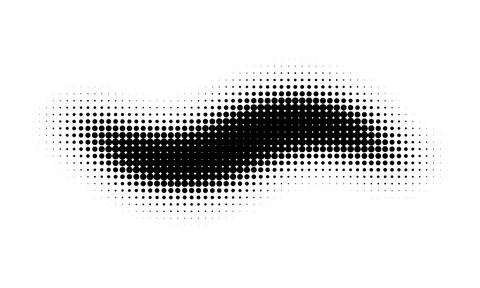 Abstract halftone background. A wave of black dots on a white background Stock Illustration