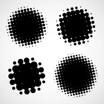 Abstract Halftone Backgrounds. Vector Set of Isolated Modern Des Stock Illustration