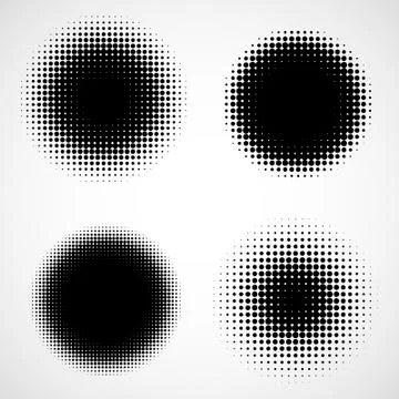 Abstract Halftone Backgrounds. Vector Set of Isolated Modern Des Stock Illustration