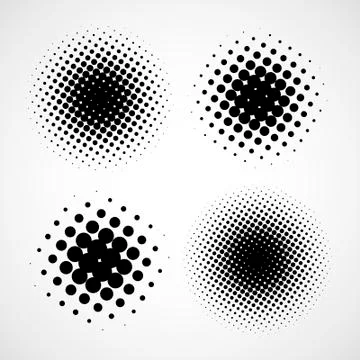 Abstract Halftone Backgrounds. Vector Set of Isolated Modern Des Stock Illustration