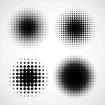 Abstract Halftone Backgrounds. Vector Set of Isolated Modern Design Element. Stock Illustration
