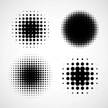 Abstract Halftone Backgrounds. Vector Set of Isolated Modern Design Element Stock Illustration