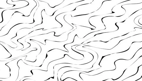 Abstract Halftone Black and White Wavy Lines Textured Background with 3D Il.. Stock Illustration