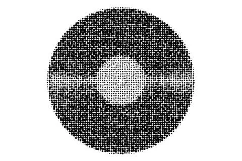Abstract Halftone Circle Pattern Black Dots Stock Illustration