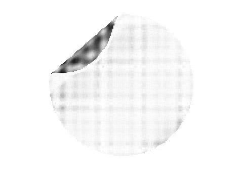 Abstract halftone circle pattern with black dotted texture and folded paper.. Stockillustratie
