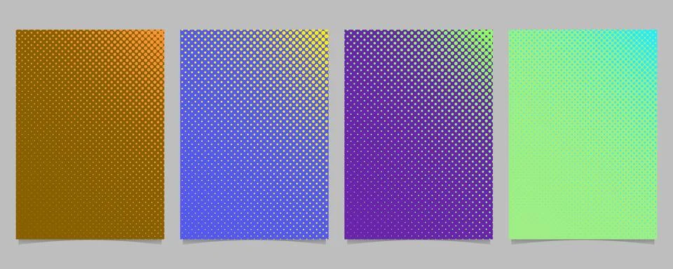 Abstract halftone circle pattern card background template set 스톡 일러스트