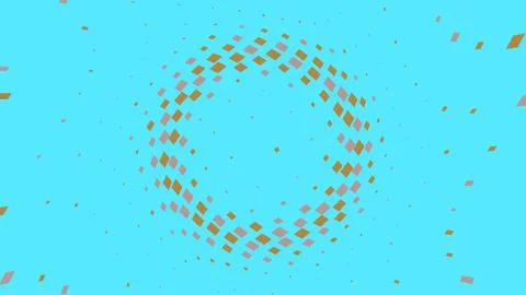 Abstract halftone circle pattern with colorful small squares Stock Illustration