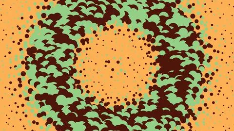 Abstract halftone circle pattern with dots in yellow and green Stockillustratie