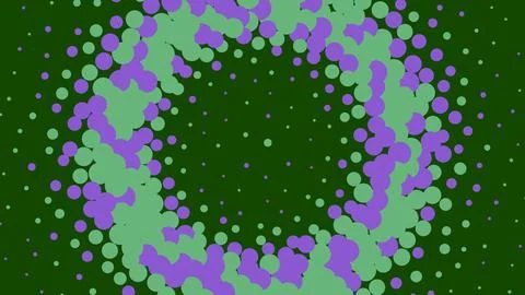 Abstract halftone circle pattern with green and purple dots イラスト素材