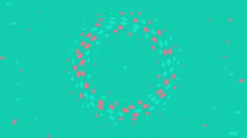 Abstract halftone circle pattern with pink squares Stockillustratie