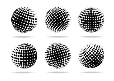 Abstract Halftone Circle Set Stock Illustration