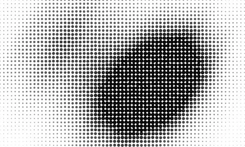 Abstract halftone circular motion pattern with black dots for modern visual.. Stock Illustration
