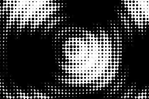 Abstract Halftone Composition with Circular Dots Stock Illustration