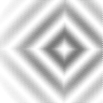 Abstract halftone diamond pattern creates rhythmic black and white geometri.. Stock Illustration