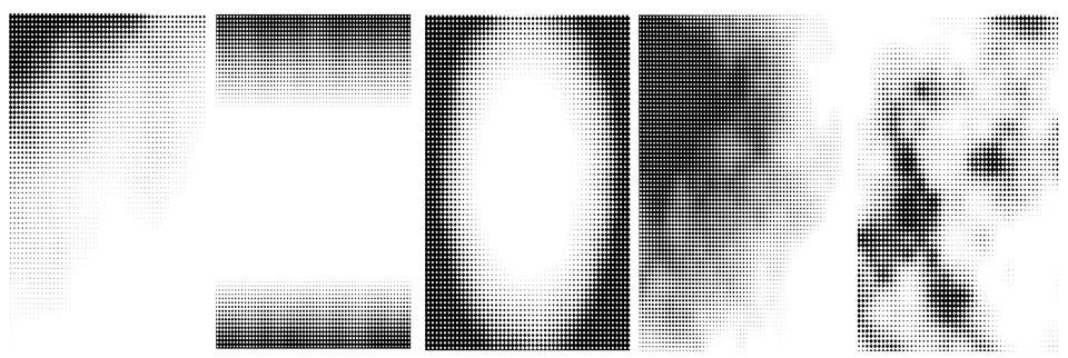 Abstract Halftone Diamond Patterns with Gradient Transitions Stock Illustration