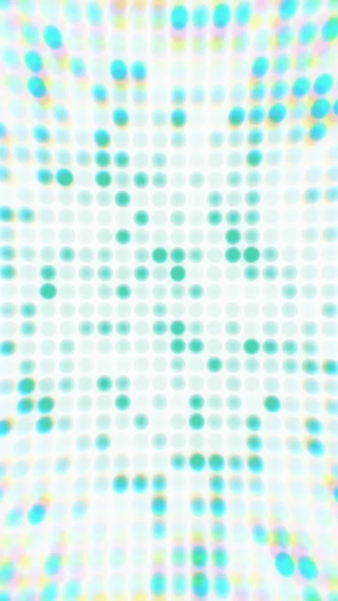 Abstract Halftone Dot Grid Animation with Holographic Glitch Video stock 342492188