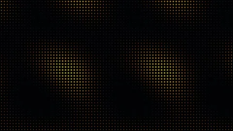 Abstract halftone dot grid pattern changing colors on black background Video stock 335933705