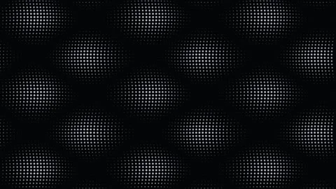 Abstract halftone dot grid pulsing on black background Stock Footage 336636745