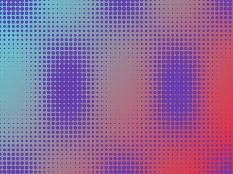 Abstract Halftone Dot Pattern Background with Vibrant Purple Cyan and Red G.. Stock Illustration