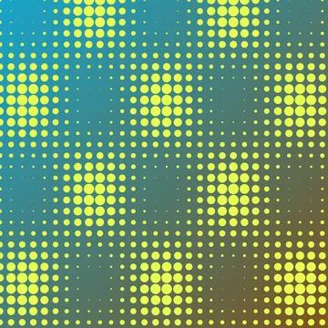 Abstract Halftone Dot Pattern Background with Vibrant Yellow and Blue Gradi.. 스톡 일러스트