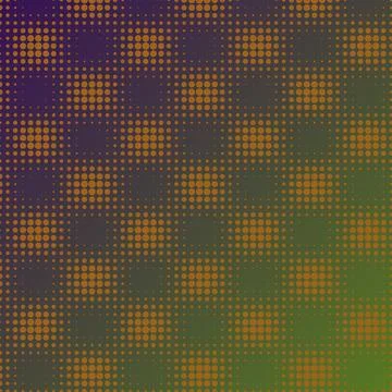 Abstract halftone dot pattern background with orange circles on purple and .. 스톡 일러스트