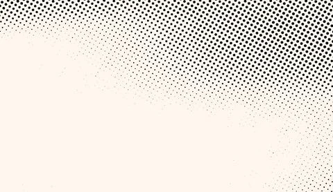 Abstract halftone dot pattern background featuring black dots on a cream Illustrazione stock