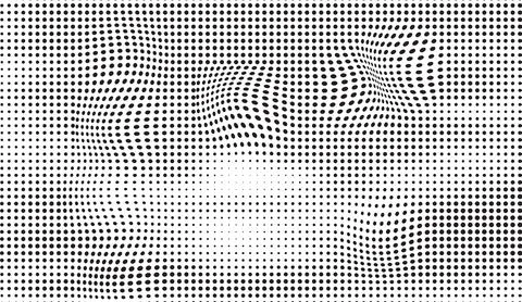 Abstract halftone dot pattern background in black and white with a wavy Stock Illustration