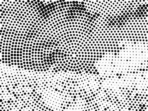 Abstract halftone dot pattern background in black and white, featuring radi.. Stock Illustration
