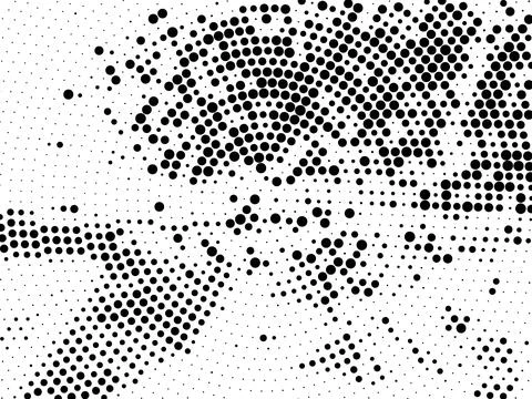 Abstract halftone dot pattern background, black and white pop art style tex.. Stock Illustration