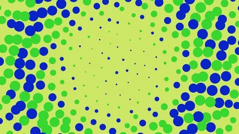 Abstract halftone dot pattern with blue and green circles Stock Illustration