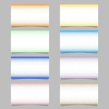 Abstract halftone dot pattern business card background template design set Stock Illustration