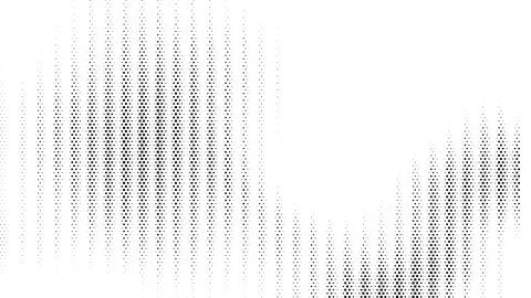 Abstract halftone dot pattern forming a wave shape in monochrome vector ill.. Illustrazione stock