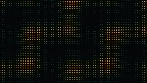 Abstract halftone dot pattern with glowing green and orange lights Stock Footage 335934256