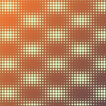 Abstract halftone dot pattern with light green circles on a vibrant orange .. イラスト素材