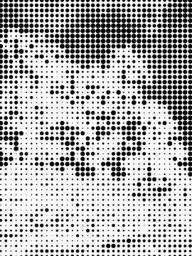 Abstract halftone dot pattern portrait vector illustration Stock Illustration