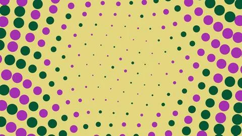 Abstract halftone dot pattern with purple and green circles Stock Illustration